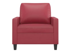 Sillón cuero sintético rojo tinto 60 cm