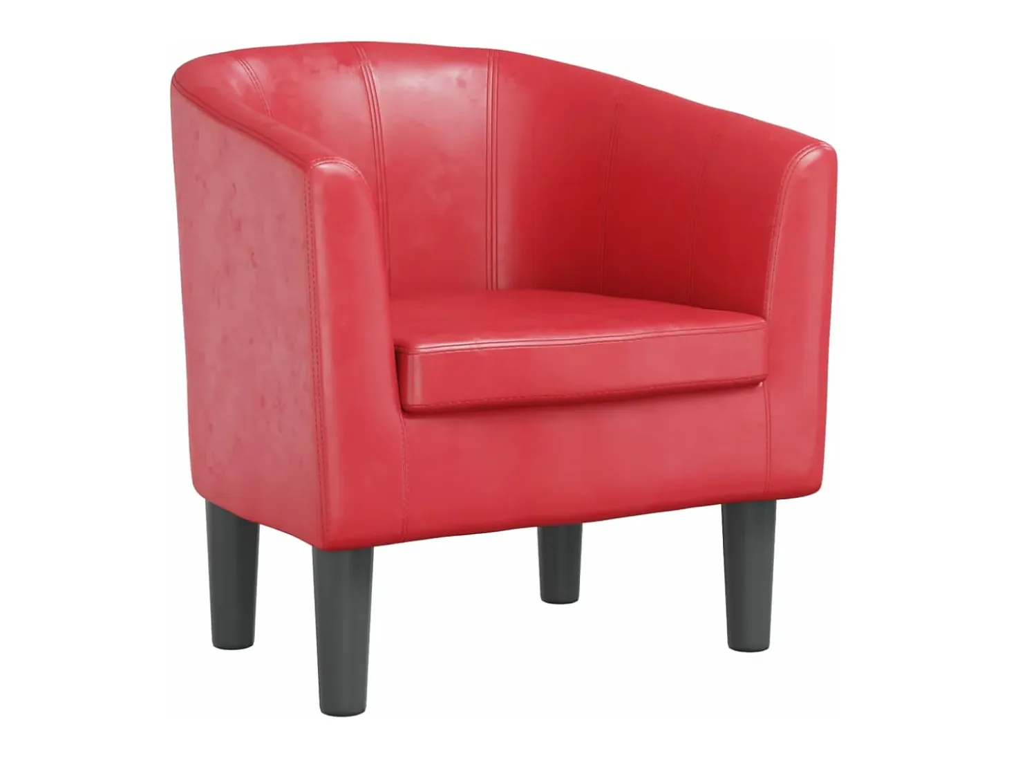 Sillón cuero sintético rojo