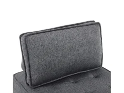Sillón de 1 plaza en lino gris oscuro con respaldo acolchado - Estilo moderno - Para dormitorio o salón