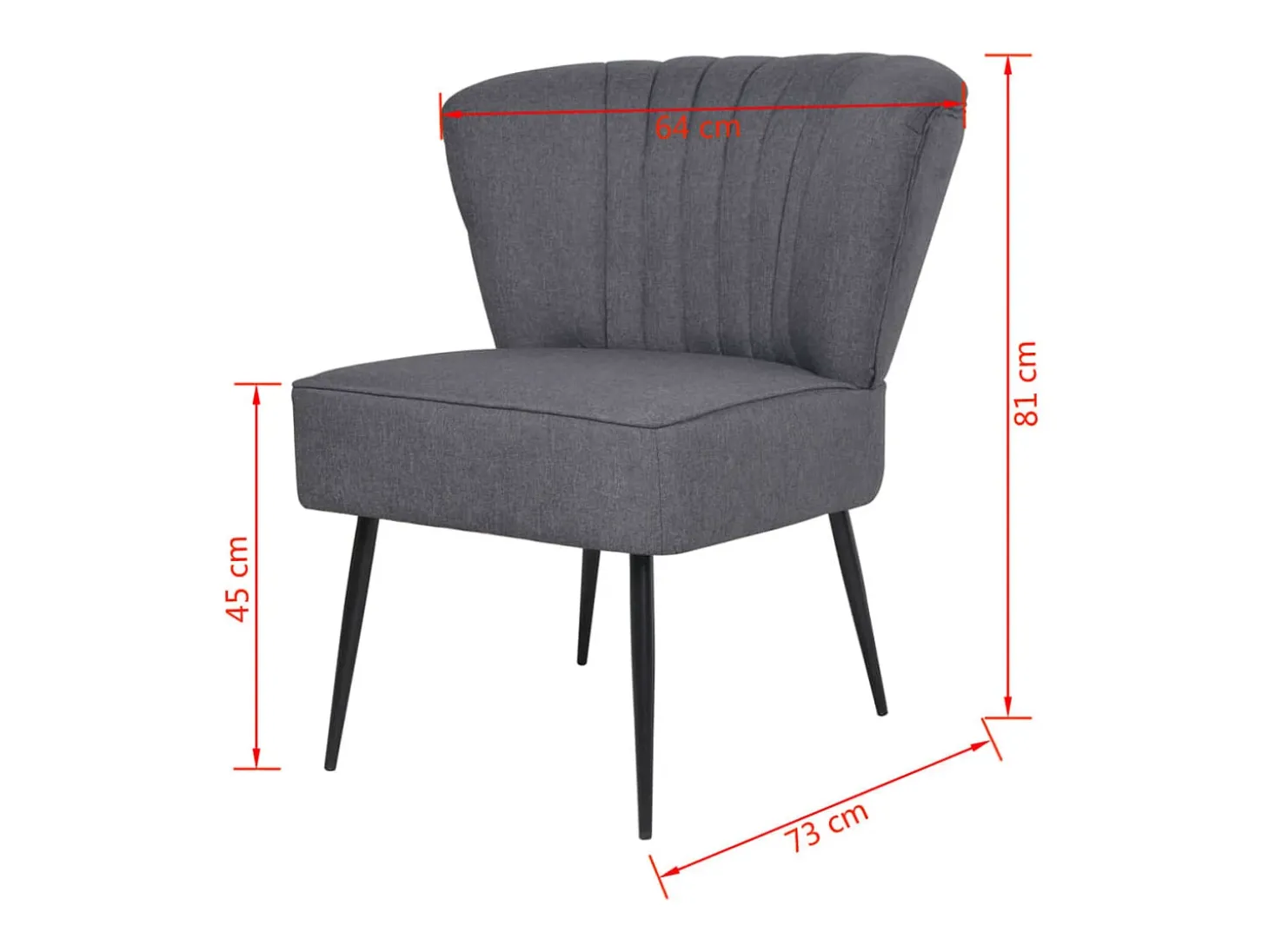 Sillón de cóctel tela gris oscuro