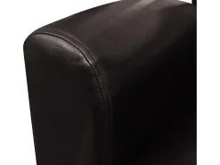 Sillón de cuero artificial marrón oscuro