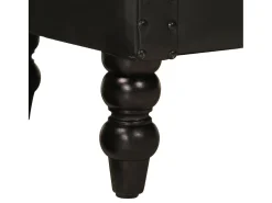 Sillón de cuero auténtico de cabra negro