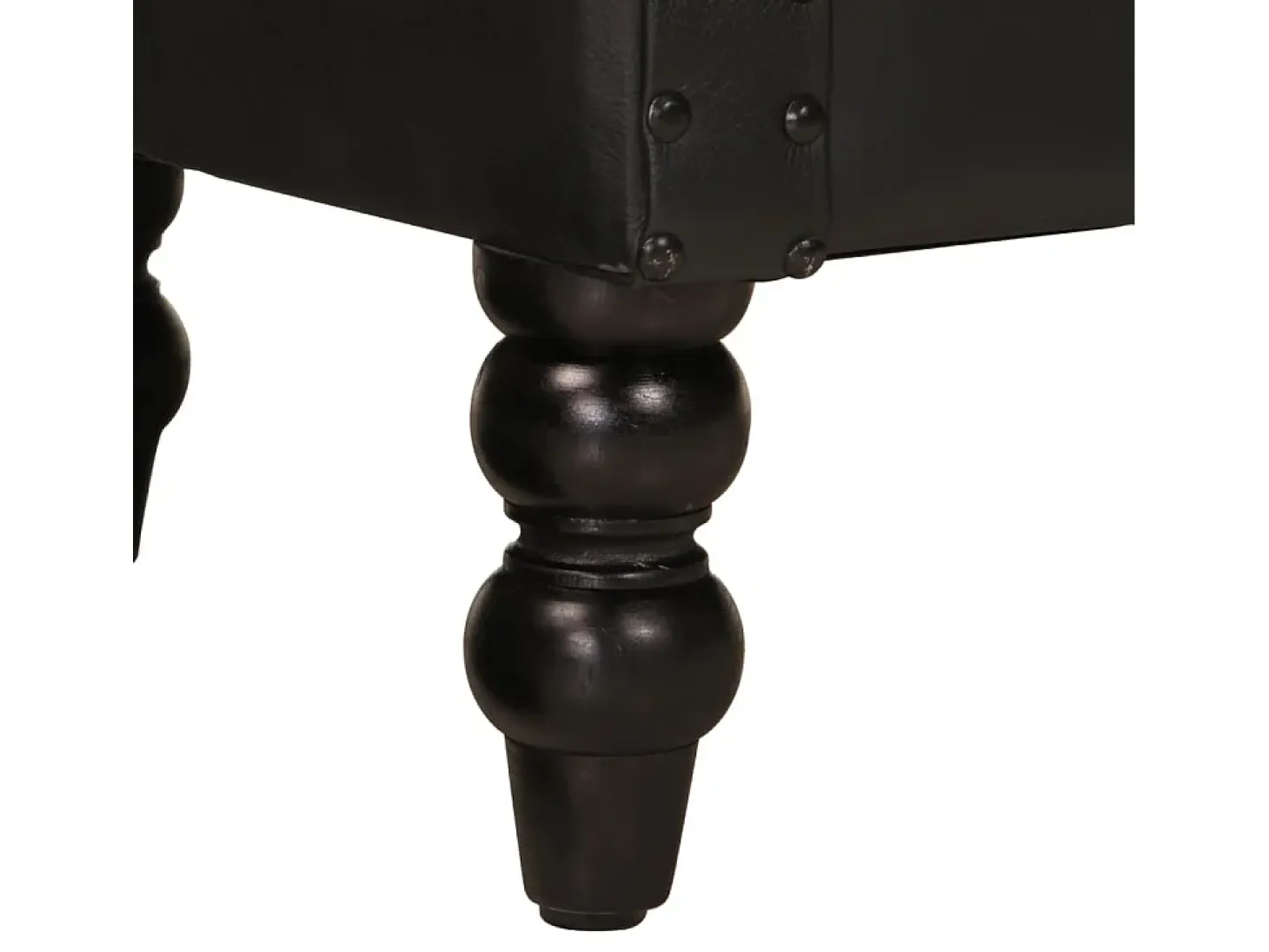 Sillón de cuero auténtico de cabra negro