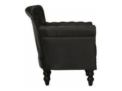Sillón de cuero auténtico de cabra negro