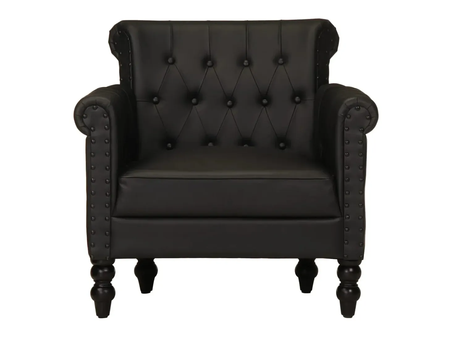 Sillón de cuero auténtico de cabra negro
