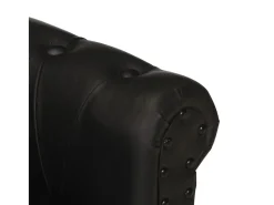 Sillón de cuero auténtico de cabra negro