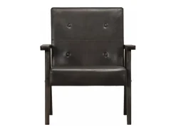 Sillón de cuero auténtico gris