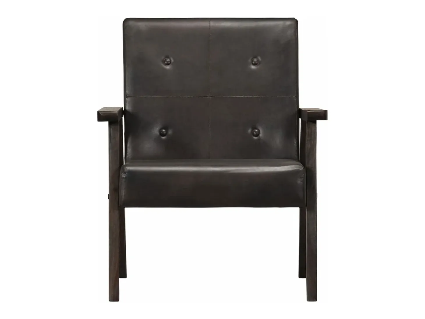 Sillón de cuero auténtico gris
