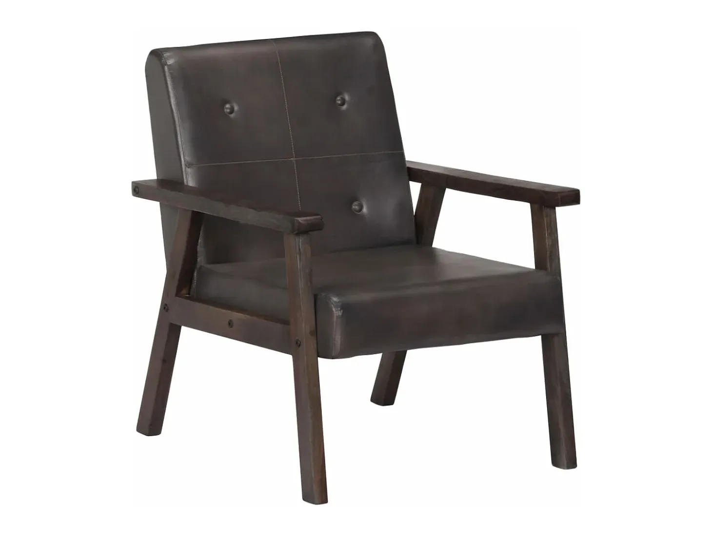 Sillón de cuero auténtico gris