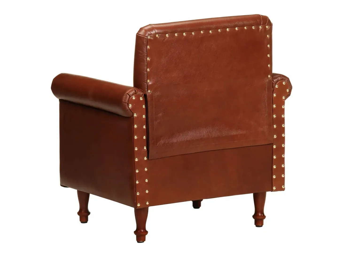 Sillón de cuero auténtico marrón