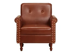 Sillón de cuero auténtico marrón