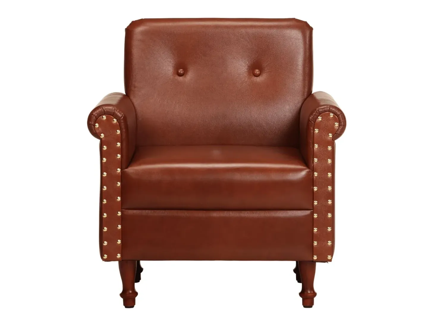 Sillón de cuero auténtico marrón