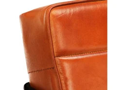 Sillón de cuero auténtico marrón canela