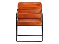 Sillón de cuero auténtico marrón canela