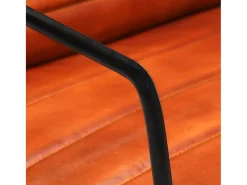 Sillón de cuero auténtico marrón canela