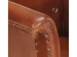 Sillón de cuero auténtico marrón