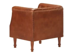 Sillón de cuero auténtico marrón
