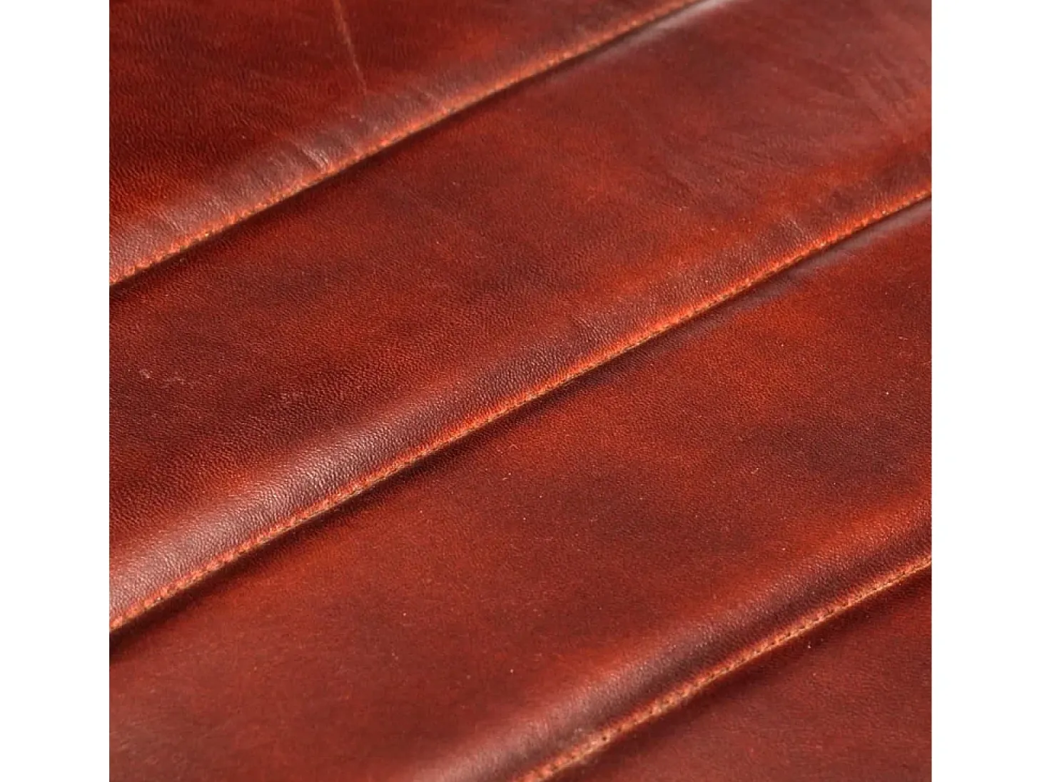 Sillón de cuero auténtico marrón oscuro