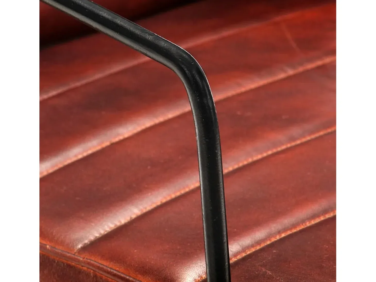 Sillón de cuero auténtico marrón oscuro