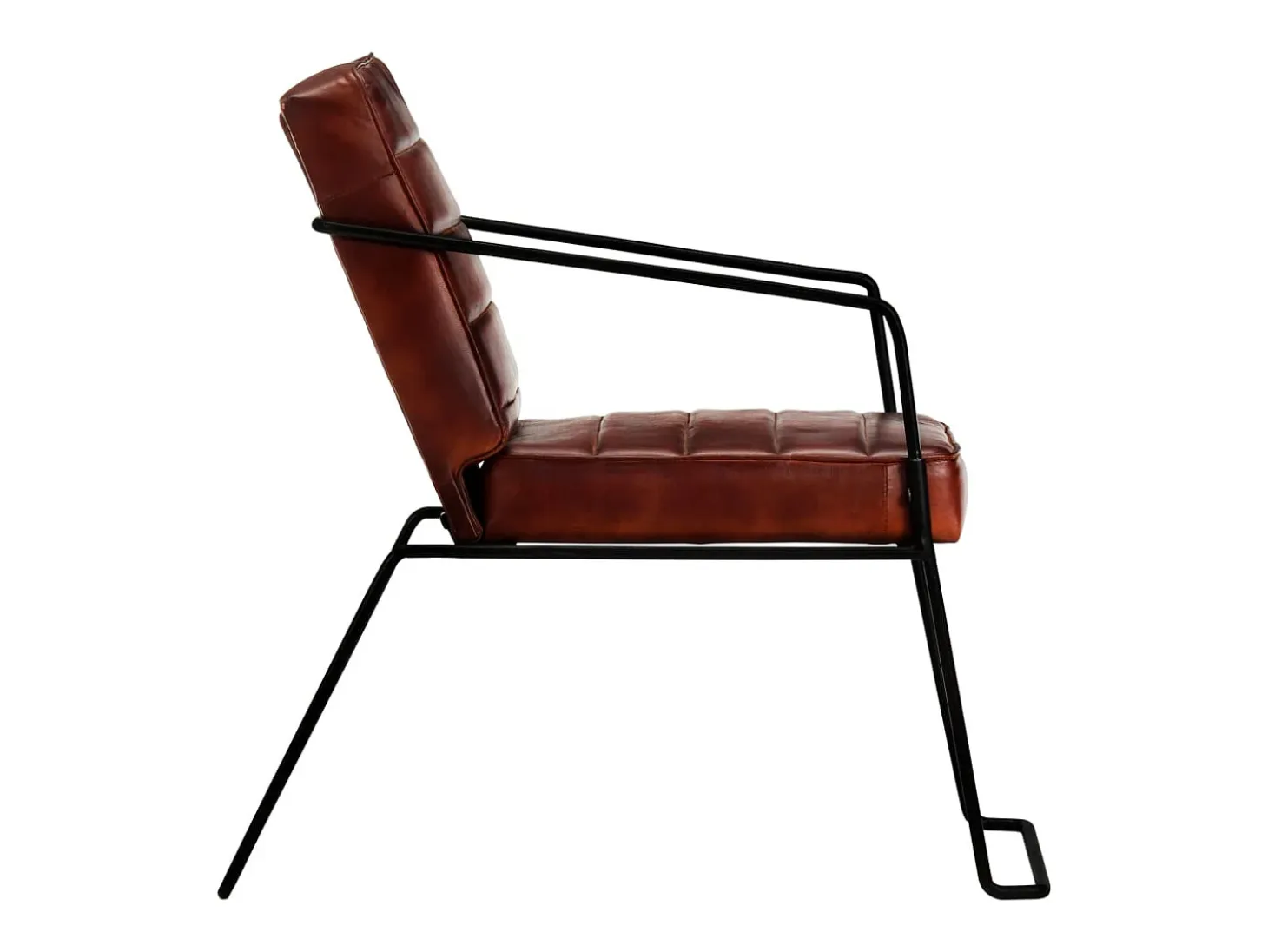 Sillón de cuero auténtico marrón oscuro