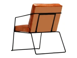 Sillón de cuero auténtico marrón canela ES18001