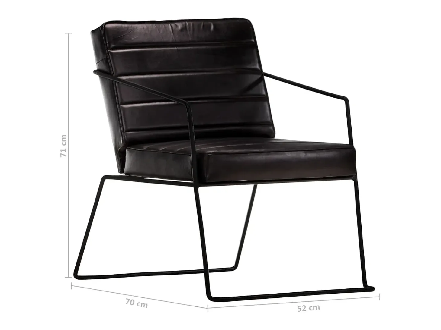 Sillón de cuero auténtico negro