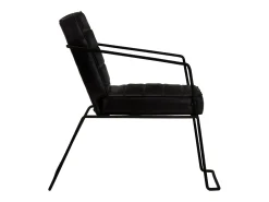Sillón de cuero auténtico negro