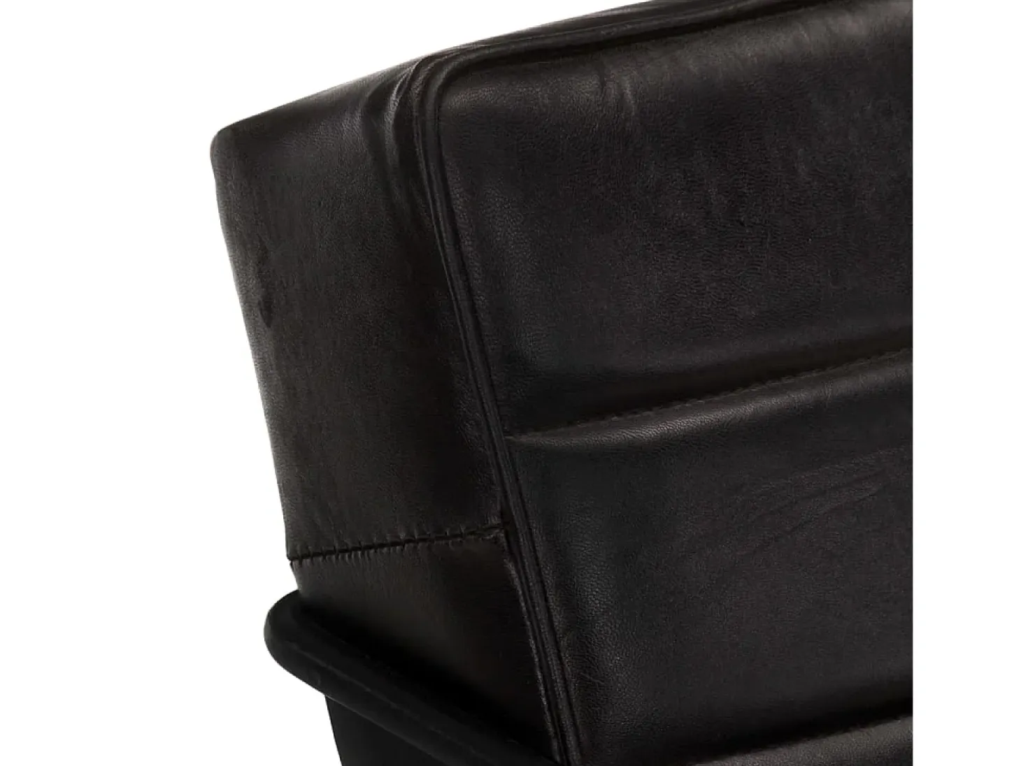 Sillón de cuero auténtico negro