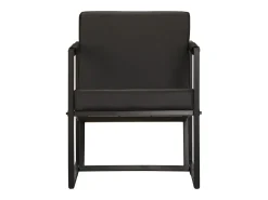 Sillón de cuero auténtico negro