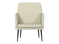 Sillón de cuero sintético color crema 61x78x80 cm