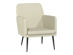 Sillón de cuero sintético color crema 61x78x80 cm