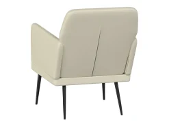 Sillón de cuero sintético color crema 61x78x80 cm