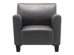 Sillón de cuero sintético gris