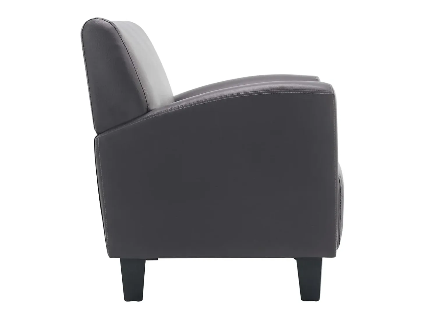 Sillón de cuero sintético gris