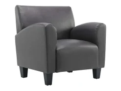 Sillón de cuero sintético gris