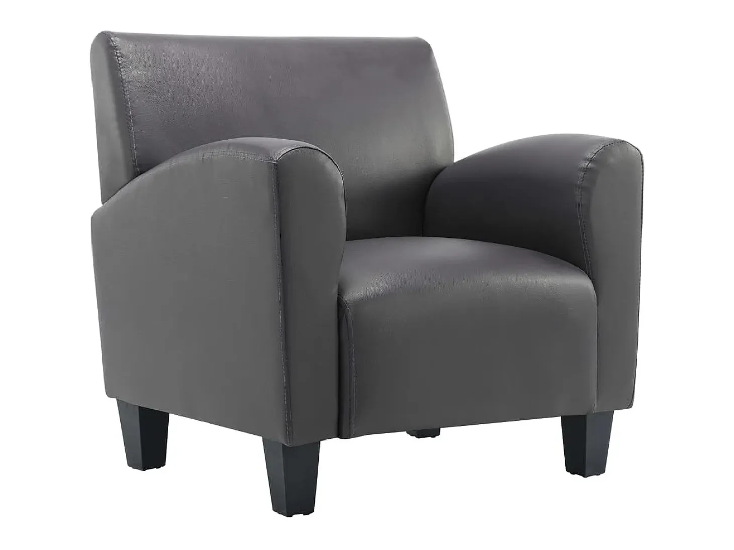 Sillón de cuero sintético gris