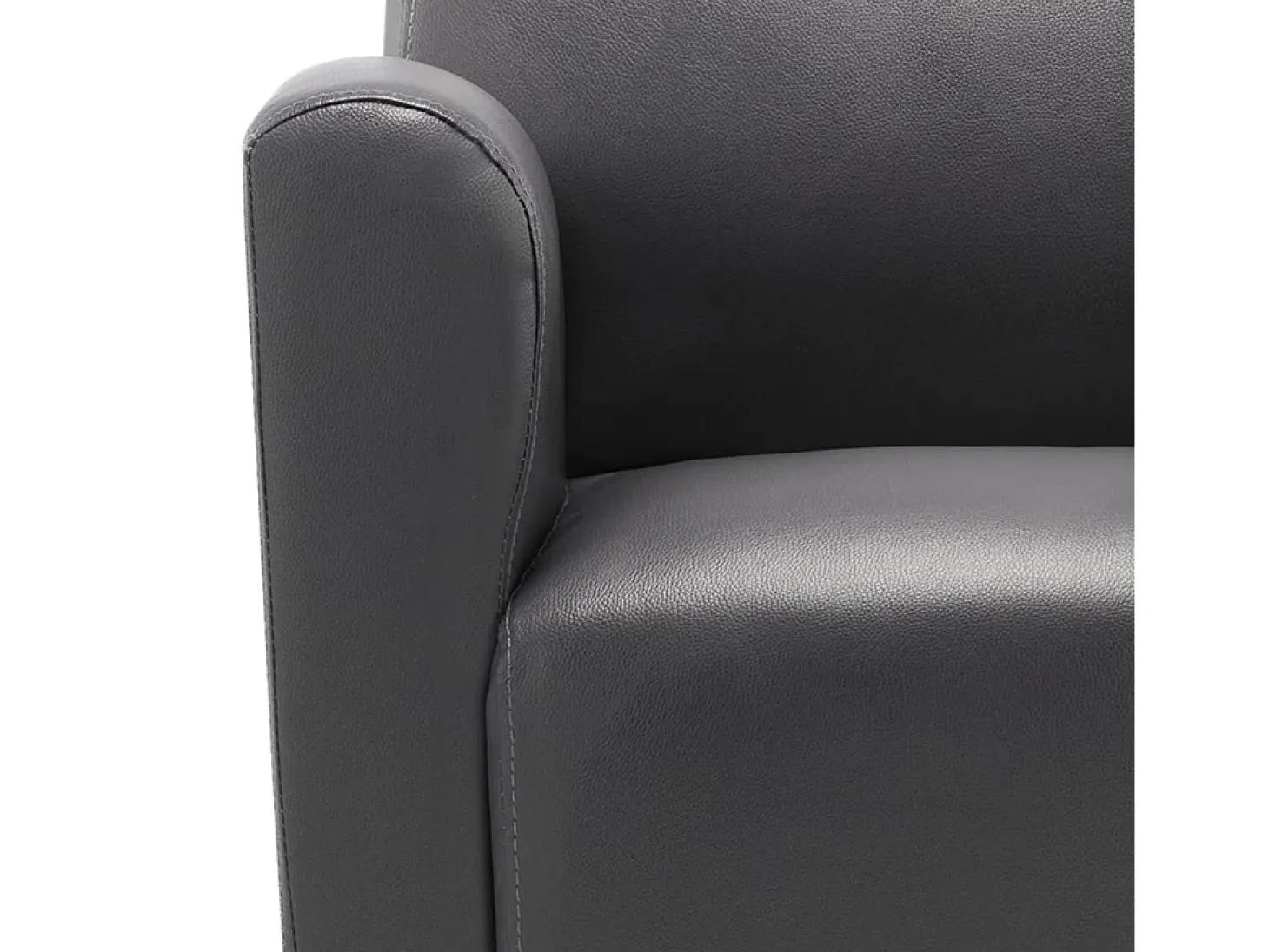 Sillón de cuero sintético gris