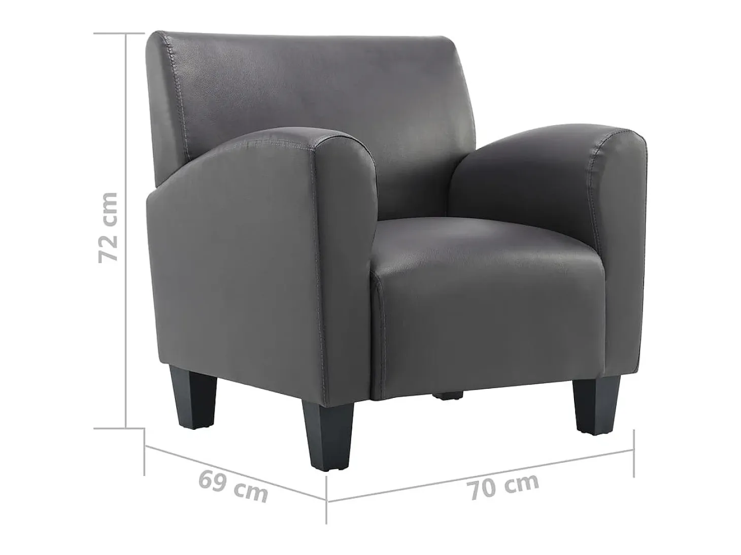 Sillón de cuero sintético gris