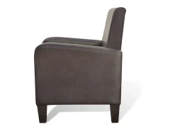 Sillón de cuero sintético marrón