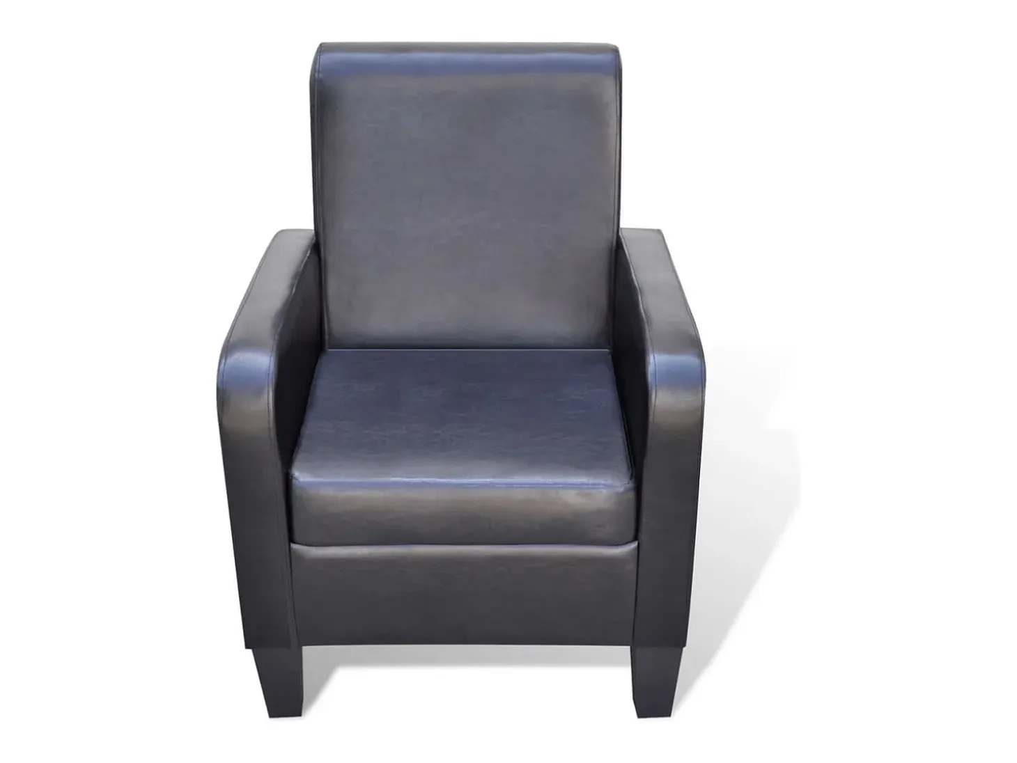 Sillón de cuero sintético negro
