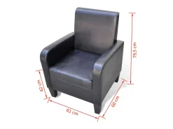 Sillón de cuero sintético negro