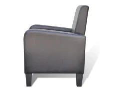 Sillón de cuero sintético negro