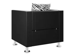 Sillón de cuero sintético negro