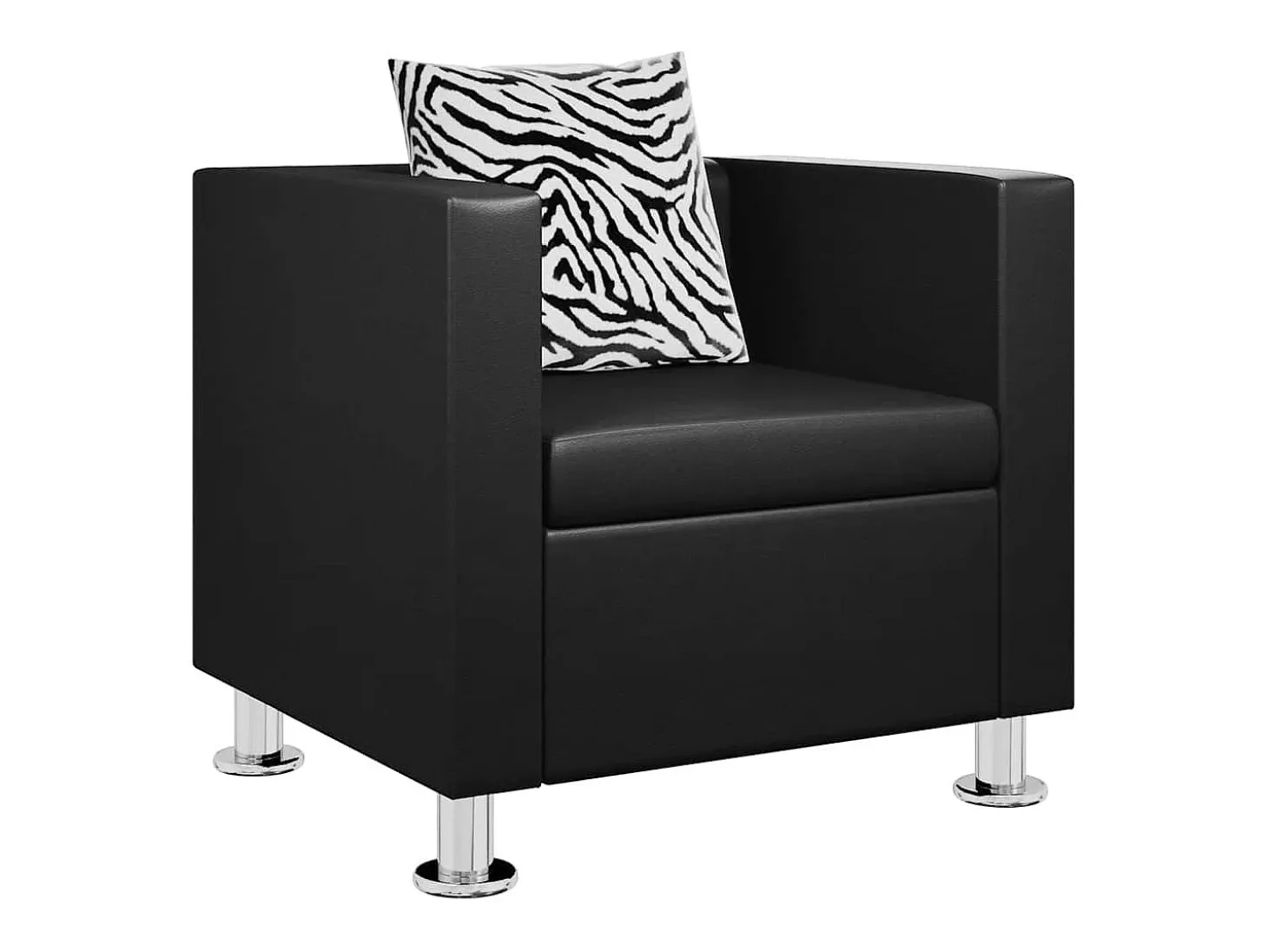 Sillón de cuero sintético negro