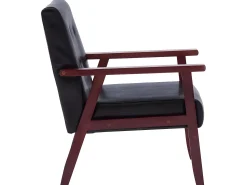 Sillón de cuero sintético negro ES60334