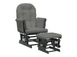 Sillón de lactancia con taburete tela gris oscuro