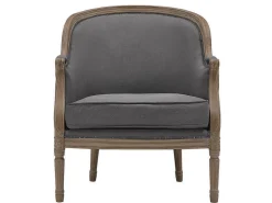 Sillón de lino gris con encanto romántico - ALIENOR