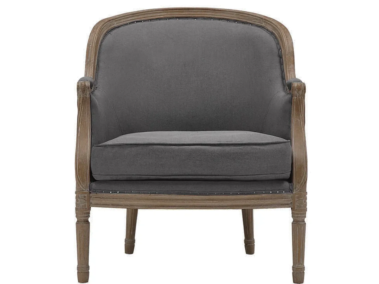Sillón de lino gris con encanto romántico - ALIENOR