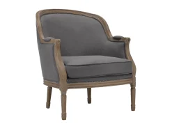 Sillón de lino gris con encanto romántico - ALIENOR