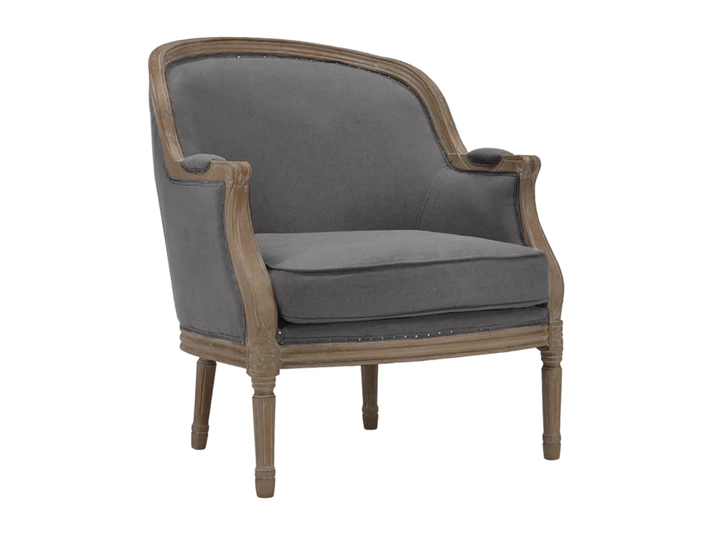 Sillón de lino gris con encanto romántico - ALIENOR